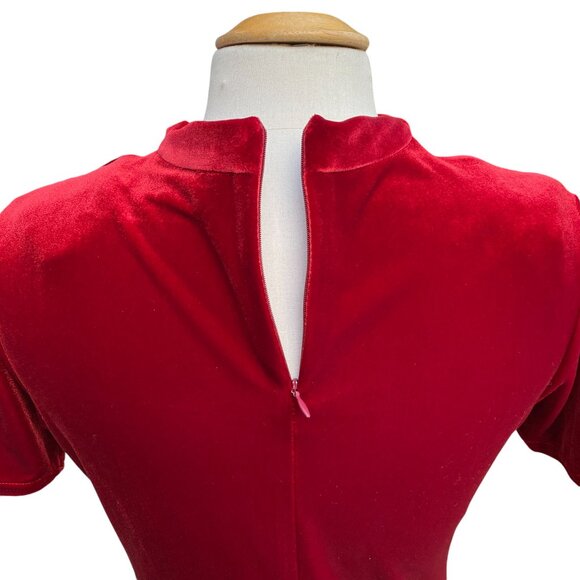 Vintage Velvet Maxi Dress Red Fairy Indie Grunge Whimsigoth Coquette 90s-8 - Picture 12 of 13